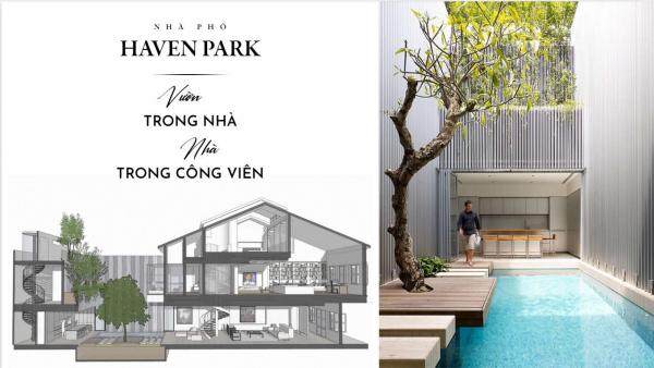 Nhà phố Haven Park Ecopark - Vườn trong nhà, nhà trong công viên